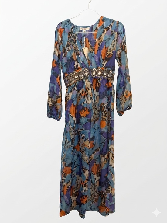 America and Beyond Other - Boho Maxi length Kimono with Beaded Waistband -NWT